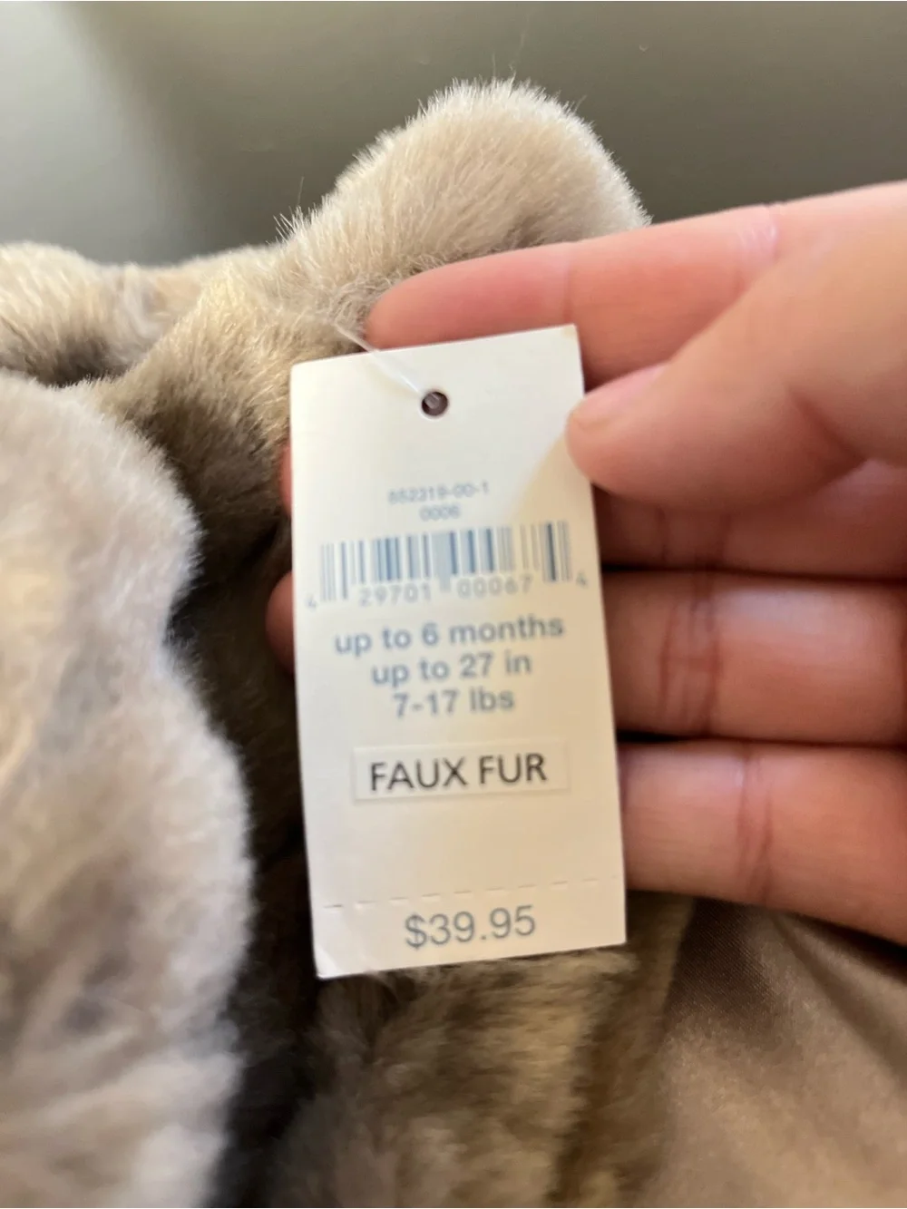 Baby Gab Brown Faux Fur Vest with Satin Lining up to 6 months